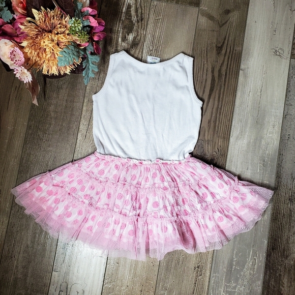 Kid U Not Pink and White Polka Dot Shimmery Sleeveless Tutu Dress Size 5/6 EUC - Picture 13 of 15